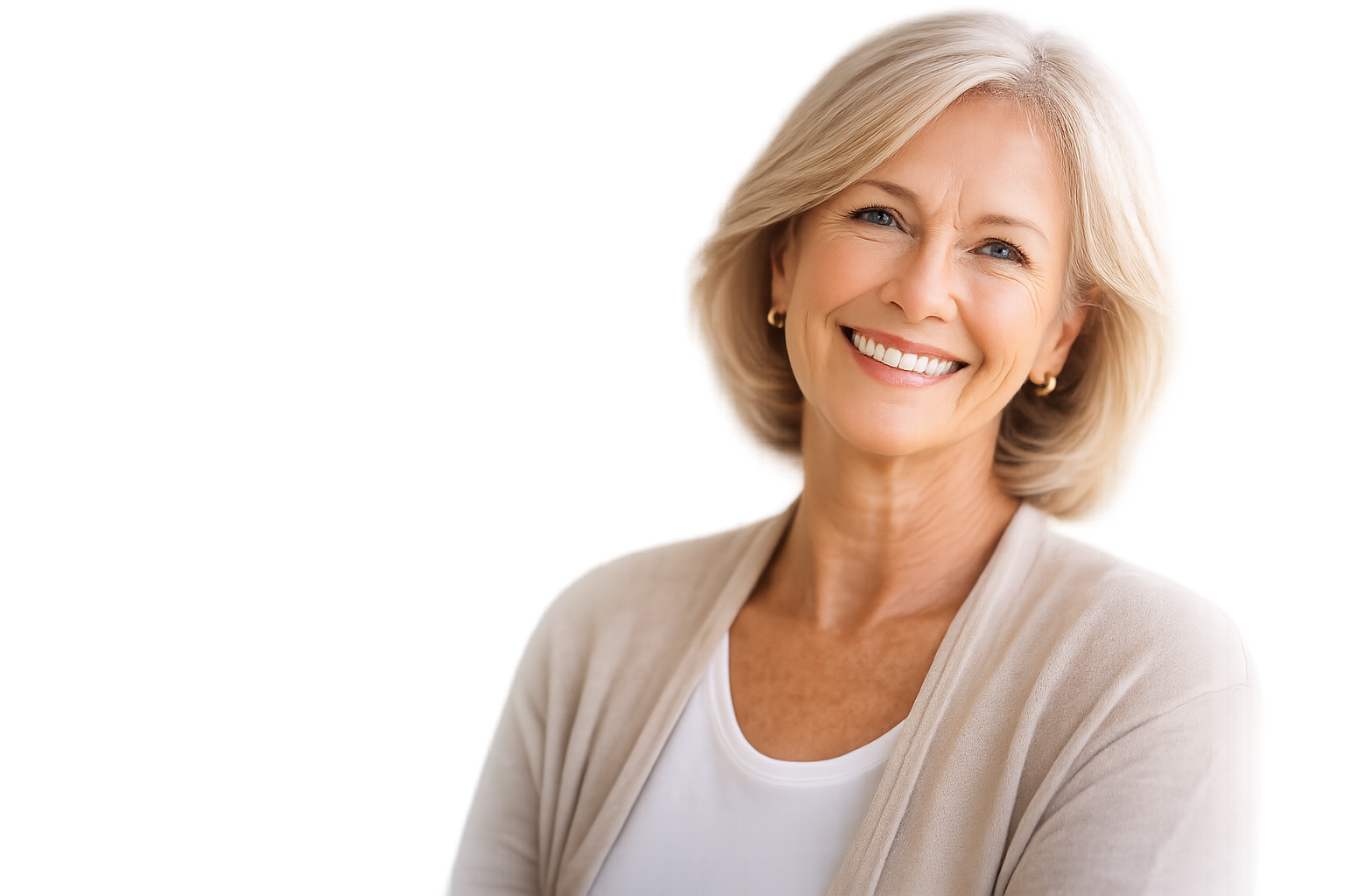 Smiling senior woman guide